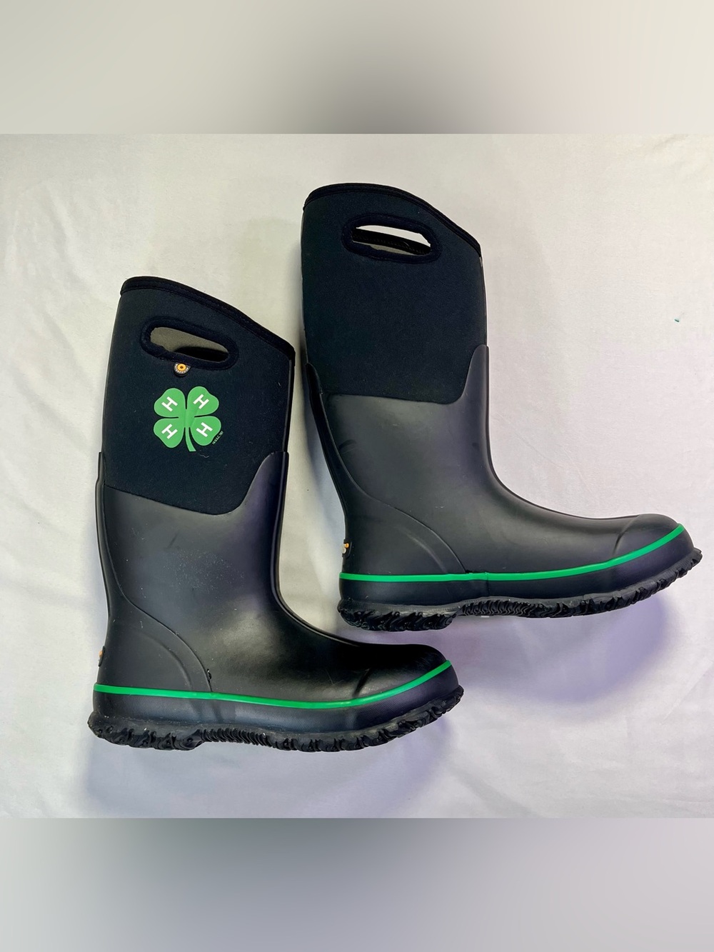 Women’s Bogs Black Classic Tall 4-H Waterproof Insulated Boots Green Shamrock 7